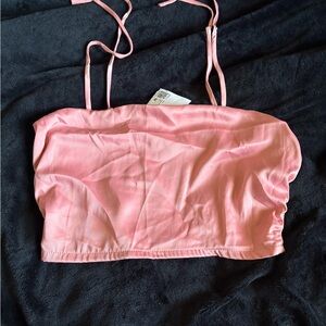 Pink Strappy Crop Top
